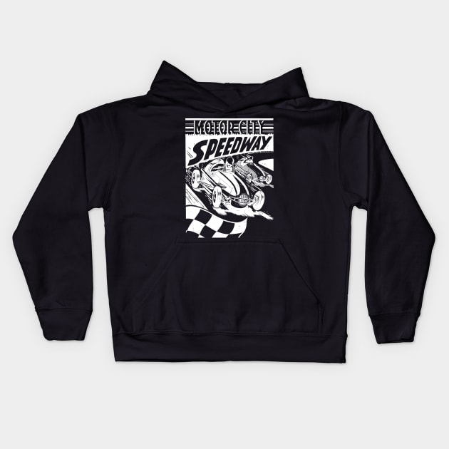 Motor City Speedway (1932-1958) Kids Hoodie by Colonel JD McShiteBurger